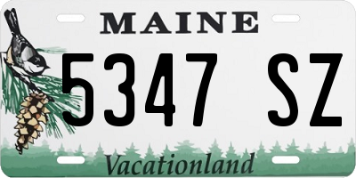 ME license plate 5347SZ