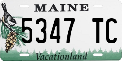 ME license plate 5347TC