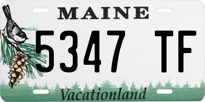 ME license plate 5347TF