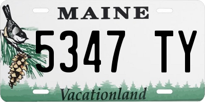 ME license plate 5347TY