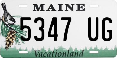 ME license plate 5347UG