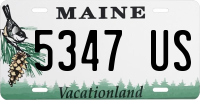 ME license plate 5347US
