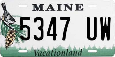 ME license plate 5347UW