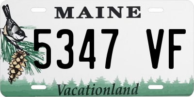 ME license plate 5347VF