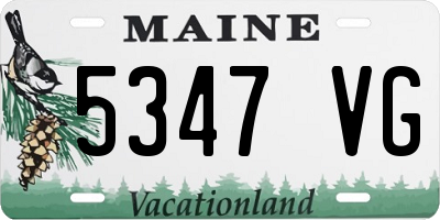 ME license plate 5347VG