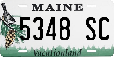 ME license plate 5348SC