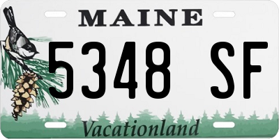 ME license plate 5348SF