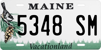 ME license plate 5348SM