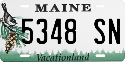 ME license plate 5348SN