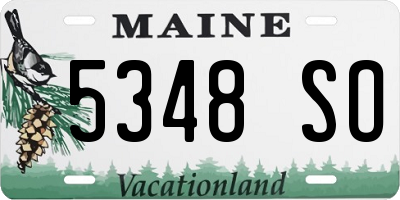 ME license plate 5348SO