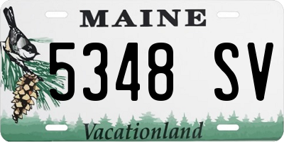 ME license plate 5348SV