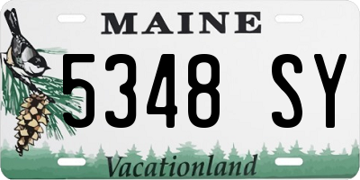 ME license plate 5348SY