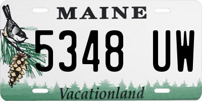 ME license plate 5348UW