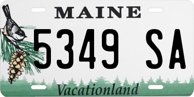 ME license plate 5349SA