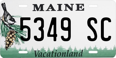 ME license plate 5349SC