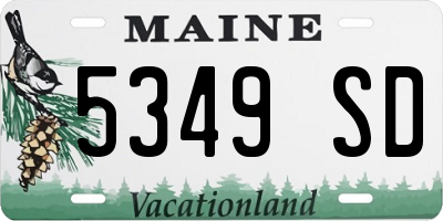 ME license plate 5349SD