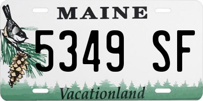ME license plate 5349SF