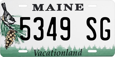 ME license plate 5349SG