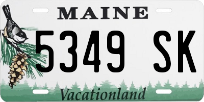 ME license plate 5349SK