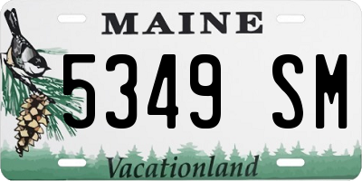 ME license plate 5349SM