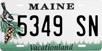 ME license plate 5349SN