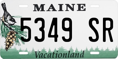 ME license plate 5349SR