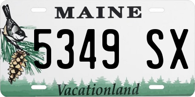 ME license plate 5349SX