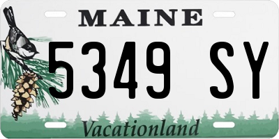 ME license plate 5349SY