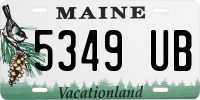 ME license plate 5349UB