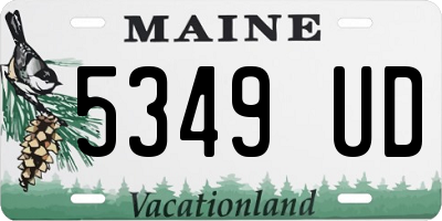 ME license plate 5349UD