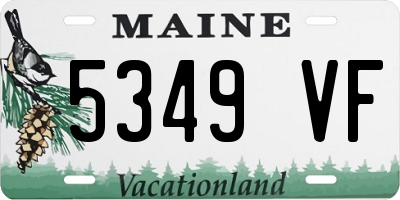 ME license plate 5349VF