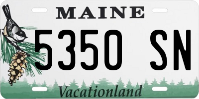 ME license plate 5350SN