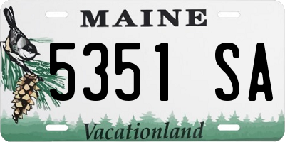 ME license plate 5351SA