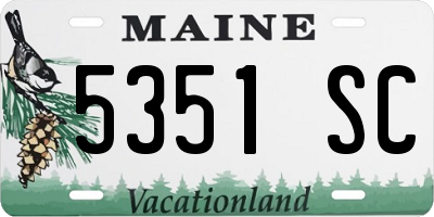 ME license plate 5351SC