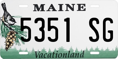 ME license plate 5351SG