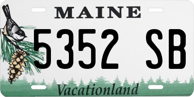 ME license plate 5352SB