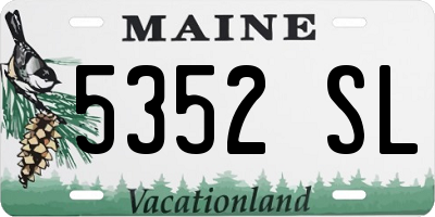 ME license plate 5352SL