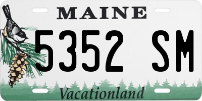 ME license plate 5352SM