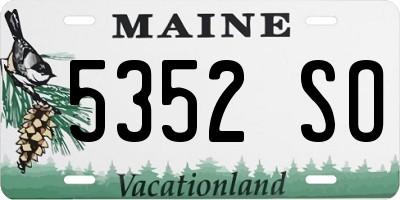 ME license plate 5352SO