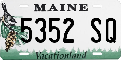 ME license plate 5352SQ