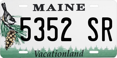 ME license plate 5352SR