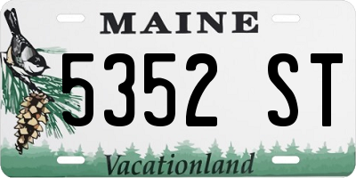 ME license plate 5352ST