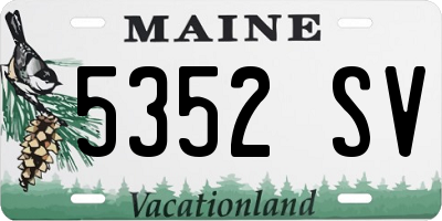 ME license plate 5352SV