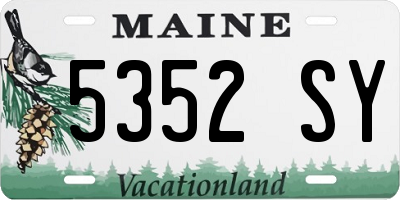 ME license plate 5352SY
