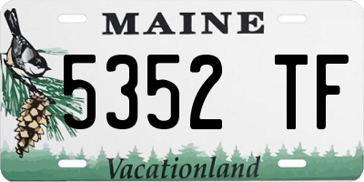 ME license plate 5352TF