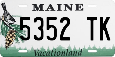 ME license plate 5352TK