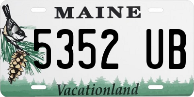 ME license plate 5352UB