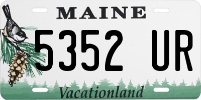 ME license plate 5352UR