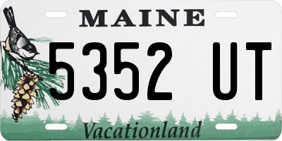 ME license plate 5352UT