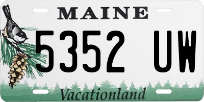 ME license plate 5352UW